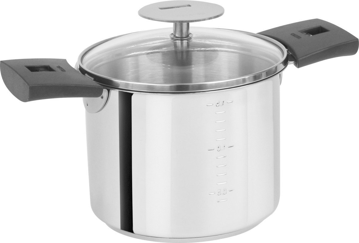 Casserole haute graduée inox Mutine Amovible, Casseroles Cristel