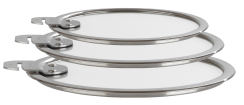 Set of 3 Strate glass lids - Cristel