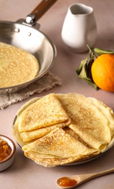 Crêpes à la fleur d’oranger et à l’orange pour la Chandeleur 🍊