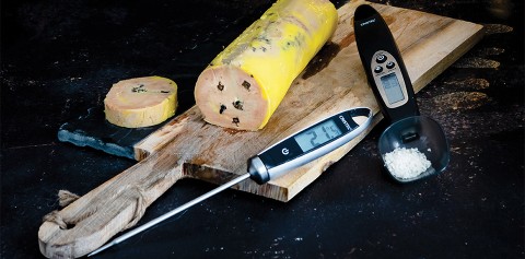 Thermometer and kitchen scales