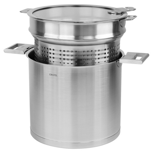 Removable brushed stainless steel pasta cooker 3