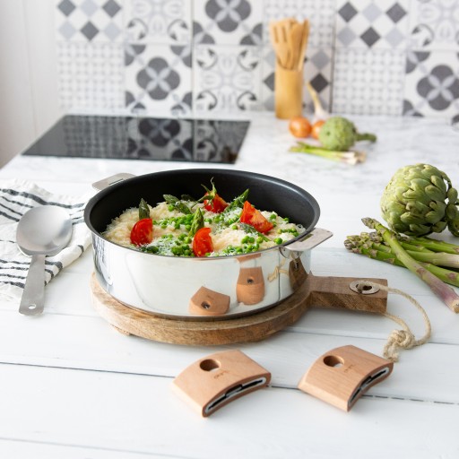 Stainless steel sautépan, non-stick coating - removable 3