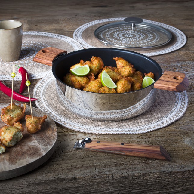 Stainless steel sautépan, non-stick coating - removable 6