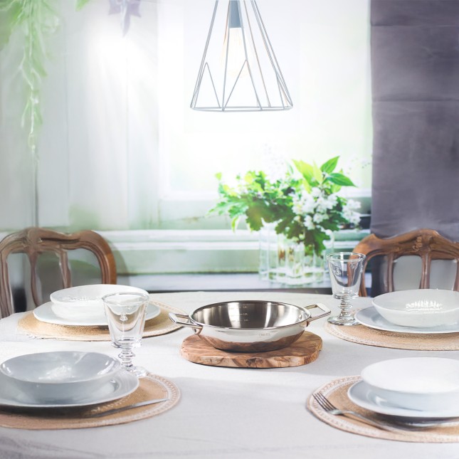 Plat sautoir en inox, 2 anses Inox 2