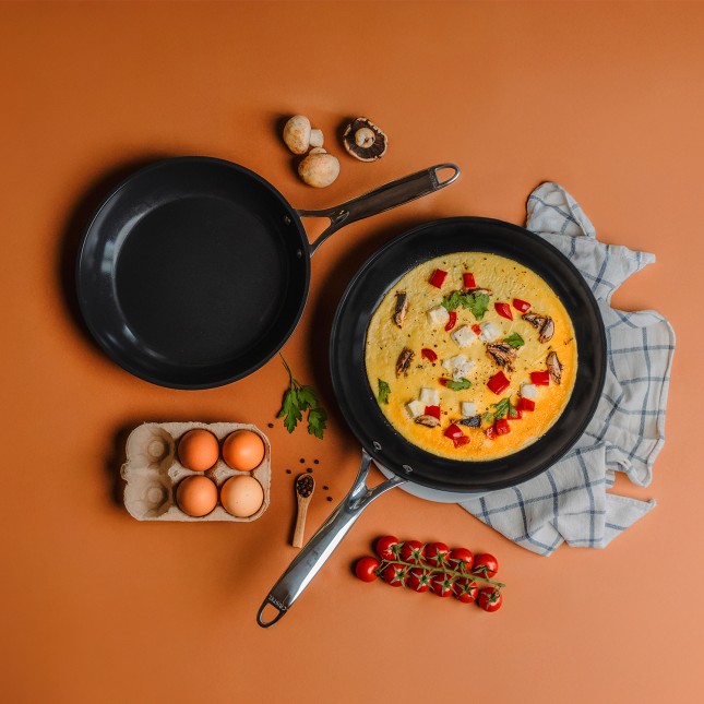 Set de 2 poêles antiadhésives en aluminium Ø24 et 28 cm - revêtement céramique Céraliss+ Noir 4