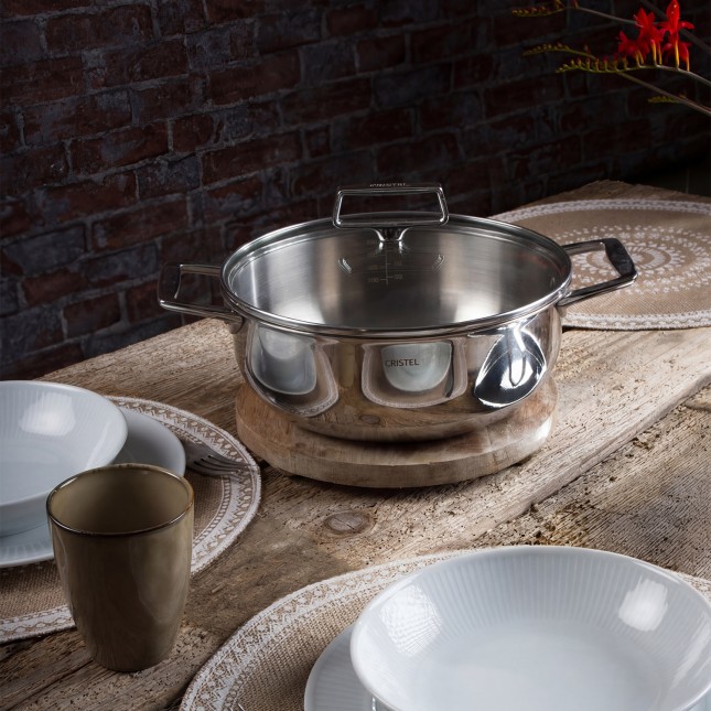 Faitout inox et couvercle en verre 4