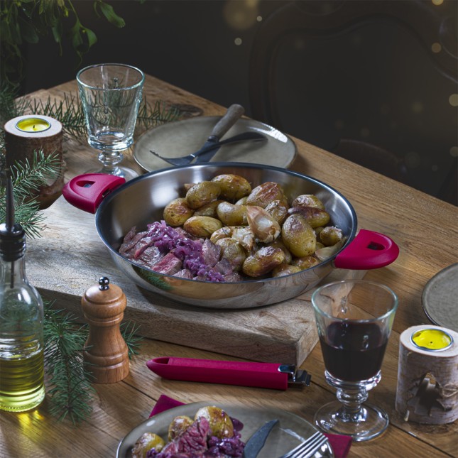 Stainless deep frying pan 5