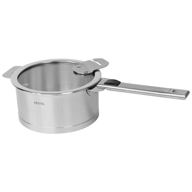 Stainless steel saucepan with removable handle 2