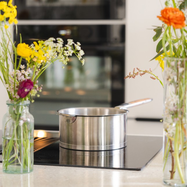 Stainless steel saucepan with removable handle 10