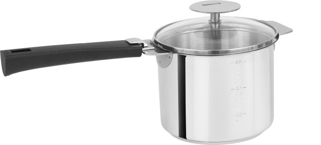 Stainless high-sided saucepan with volume markings 3