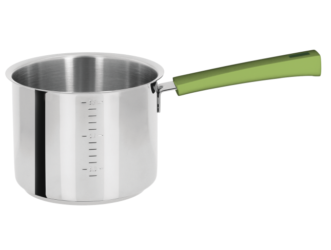 Casserole haute graduée inox Vert tilleul - Cristel