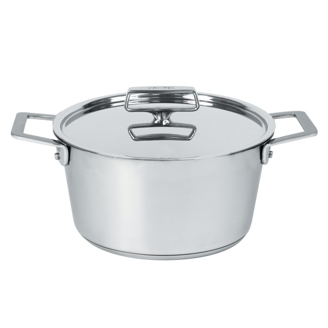 Faitout en inox brossé avec couvercle plat Inox