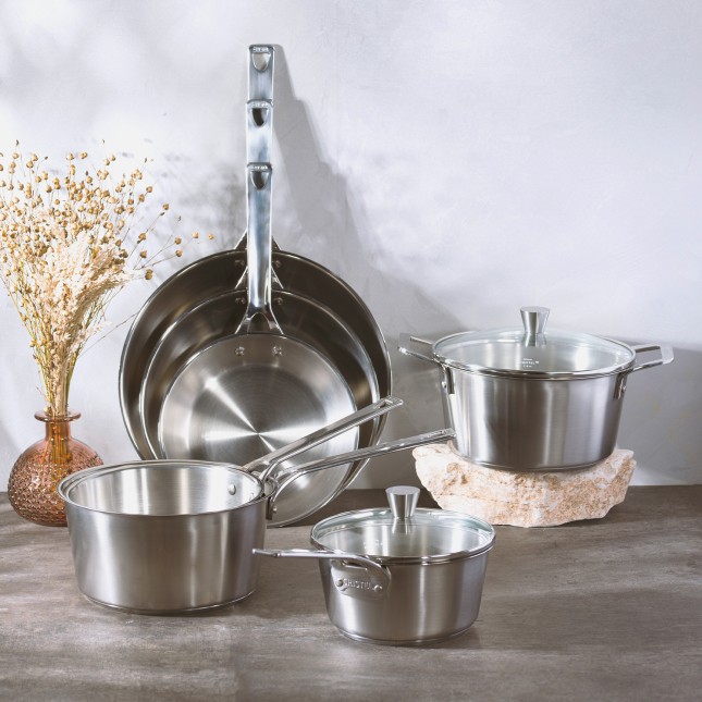 Stainless steel stock pot and glass lid set 8