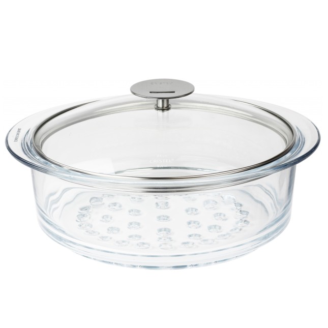Cuit-vapeur en verre avec couvercle
