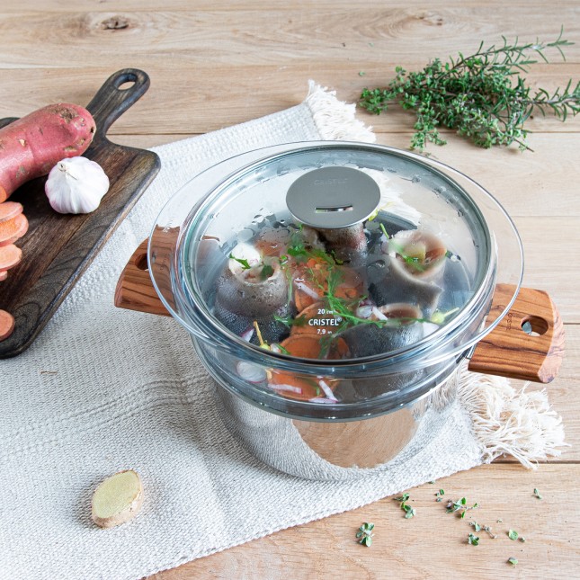 Cuit-vapeur en verre avec couvercle 3