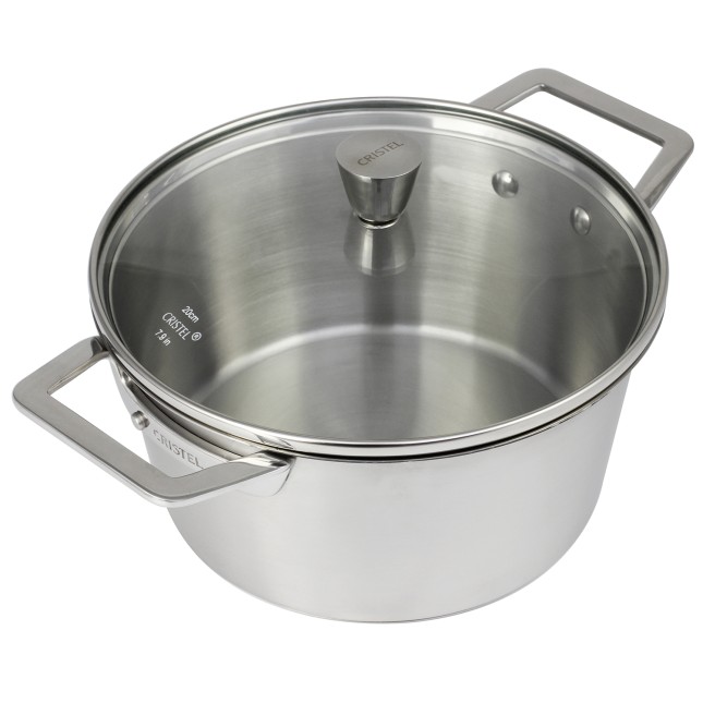 Stainless steel stock pot and glass lid set 6