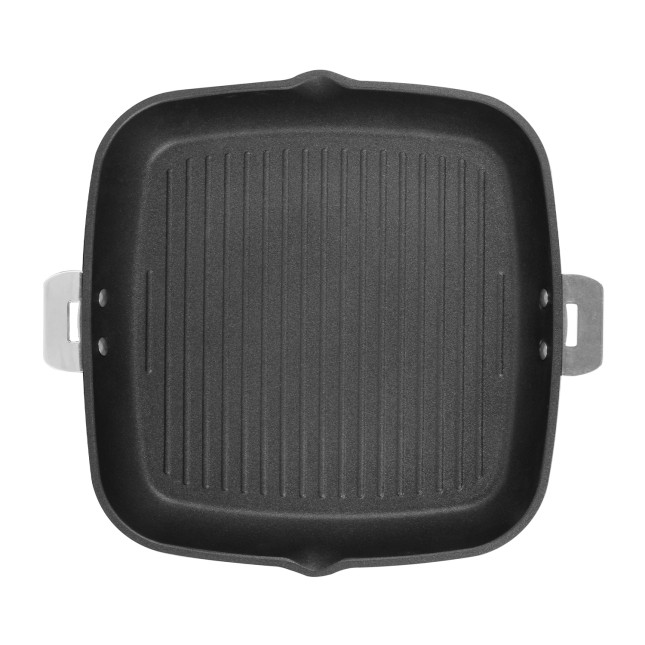 Gril carré en aluminium antiadhésif 28 cm - poignée amovible 2