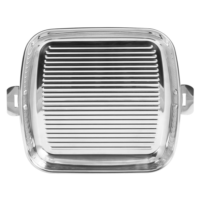 Gril carré inox 30 cm - poignée amovible 2