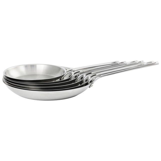 Brushed stainless steel frying pan 3