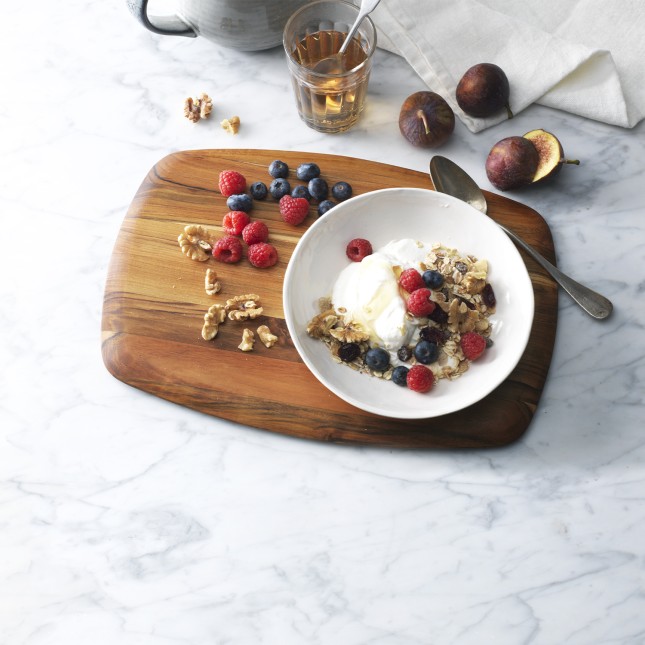 Planche à découper et de service en teck bois de fil - Elegant 4