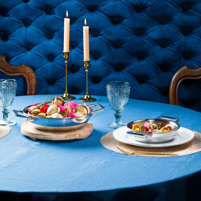 Plat sautoir en inox, 2 anses Inox 4