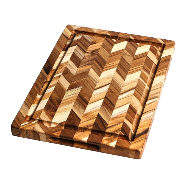 Planche à découper en teck motif chevron - Herring