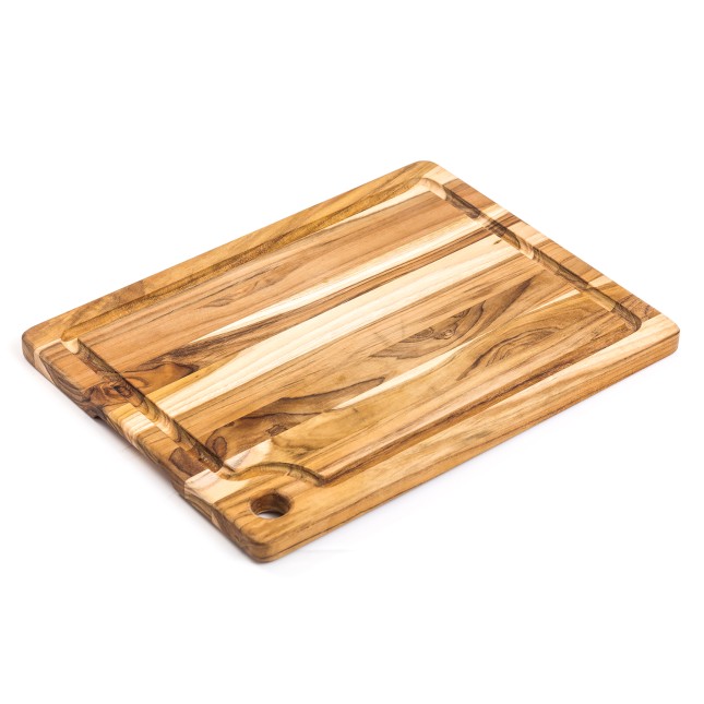 Planche à découper avec rigole en teck bois de fil - Marine Bois de teck 3