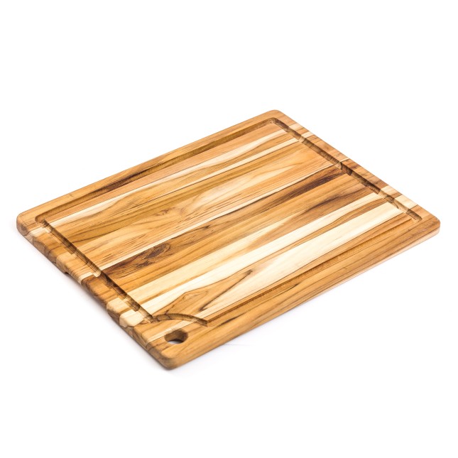 Planche à découper avec rigole en teck bois de fil - Marine Bois de teck 2