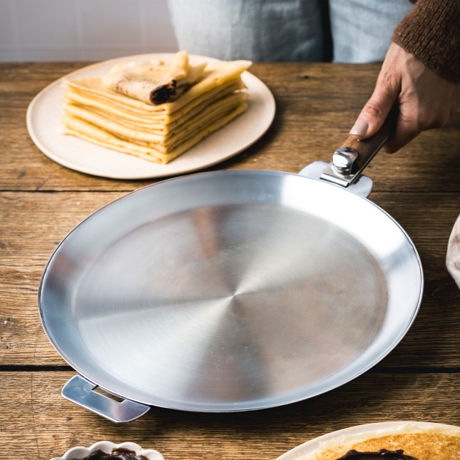 Poêle à crêpes en inox - poignée amovible Inox 4