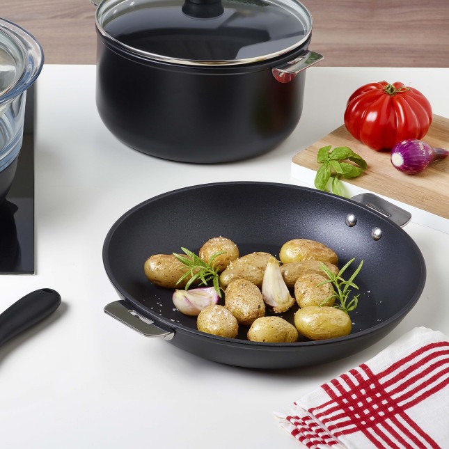 Poêle antiadhésive en aluminium, revêtement céramique - poignée amovible 2