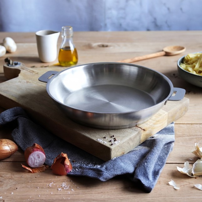 Poêle haute en inox brossé amovible 3