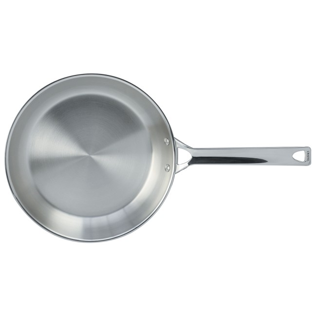 Brushed stainless steel frying pan 2