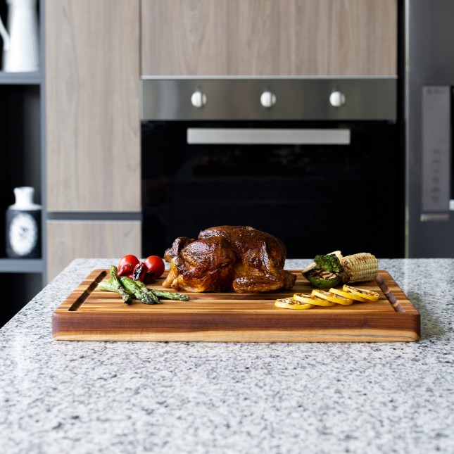 Planche à découper en teck bois de fil avec rigole - Tradition 4