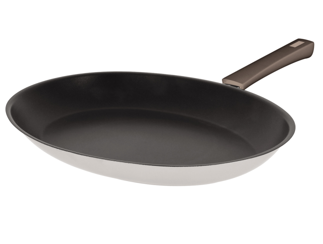 Poêle ovale - anti-adhérent Exceliss Taupe - Cristel