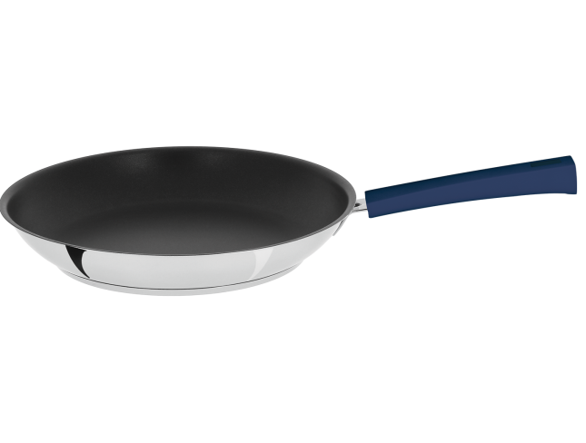 Poêle inox avec anti-adhérent Exceliss Encre bleue - Cristel