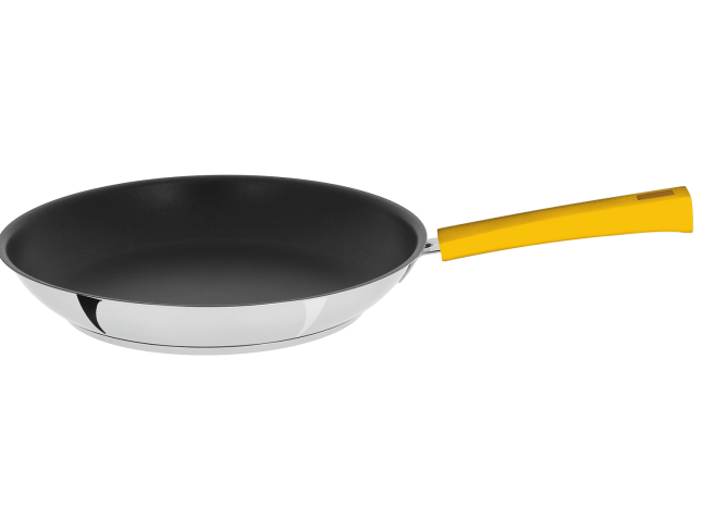 Poêle inox avec anti-adhérent Exceliss Jaune - Cristel