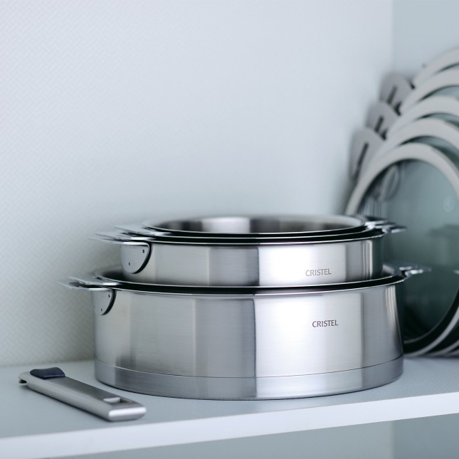 Brushed stainless steel  sautépan - removable 5