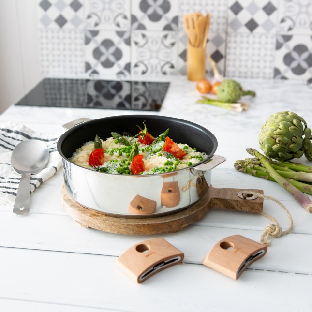 Stainless steel sautépan, non-stick coating - removable 3