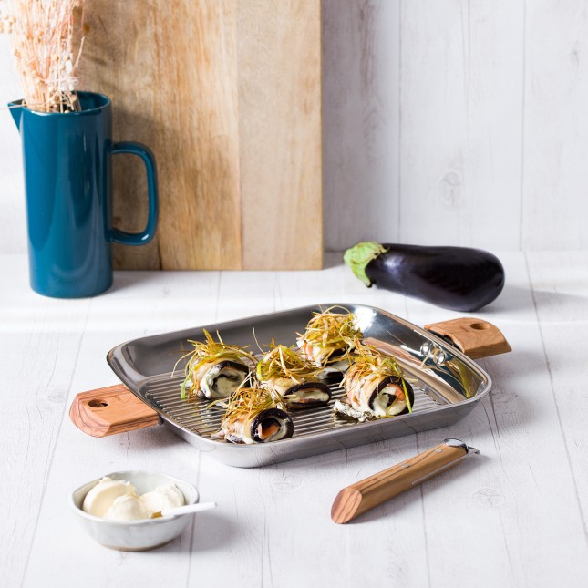 Gril carré inox 30 cm - poignée amovible 4