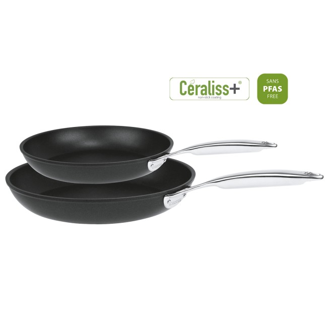 Set de 2 poêles antiadhésives en aluminium Ø24 et 28 cm - revêtement céramique Céraliss+ Noir