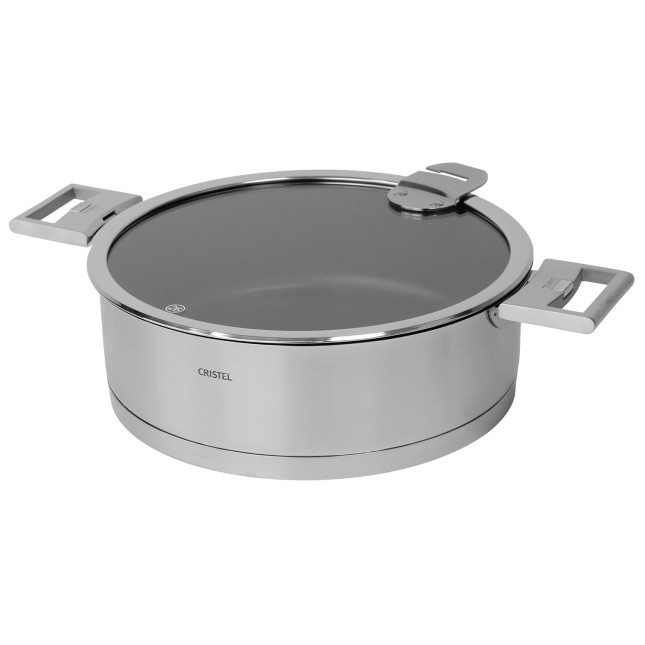 Brushed stainless steel sautépan, non-stick coating - removable 2