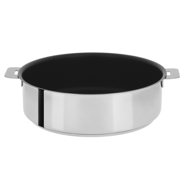 Stainless steel sautépan, non-stick coating - removable