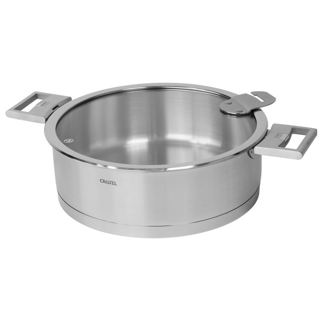 Brushed stainless steel  sautépan - removable 3