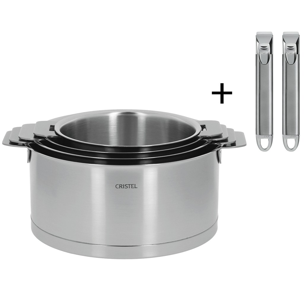 Casserole Mutine Cristel - Inox 18/10, Induction, Poignée Amovible (Série 4) - 12