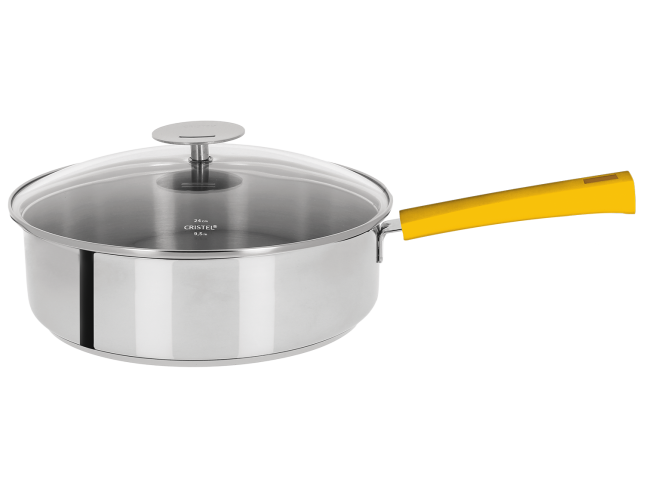 Sauteuse inox avec anti-adhérent Exceliss Jaune - Cristel
