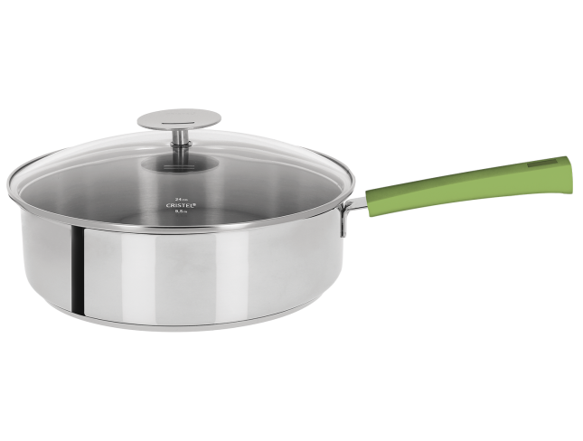 Sauteuse inox avec anti-adhérent Exceliss Vert tilleul - Cristel