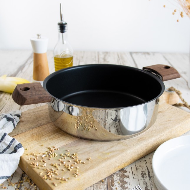 Stainless steel sautépan, non-stick coating - removable 5