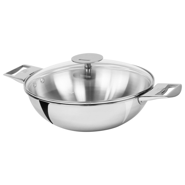 Stainless steel wok with removable handle 2