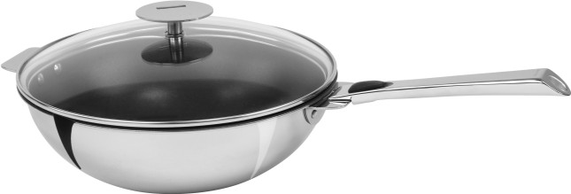 Wok with non-stick coating and removable handle 2