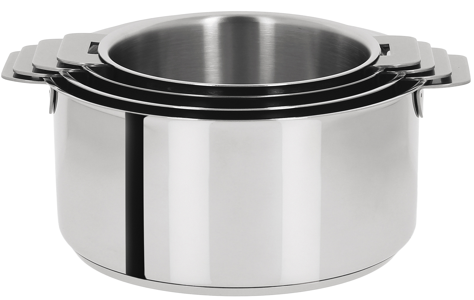 Série de 4 casseroles inox Mutine Amovible, Casseroles Cristel